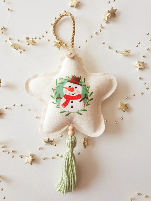 Pingente de natal - Estrela boneco de neve - comprar online