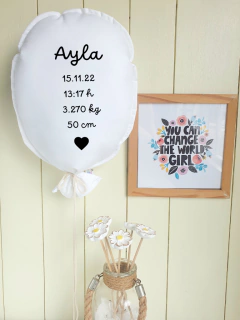 Balão de tecido - dados do nascimento - comprar online