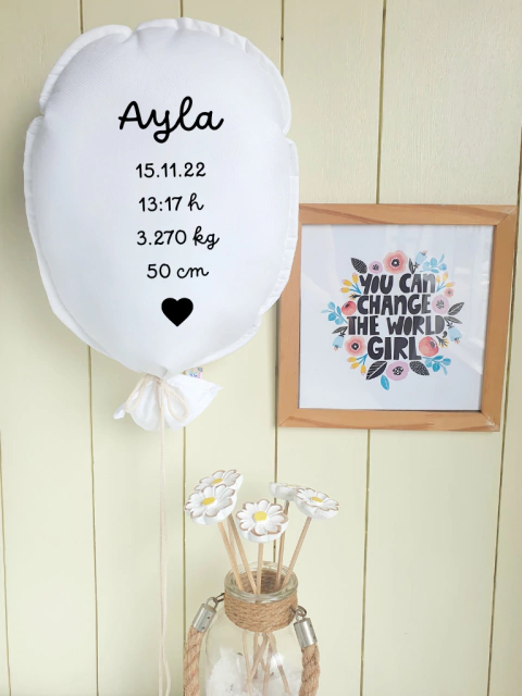 Balão de tecido - dados do nascimento - comprar online