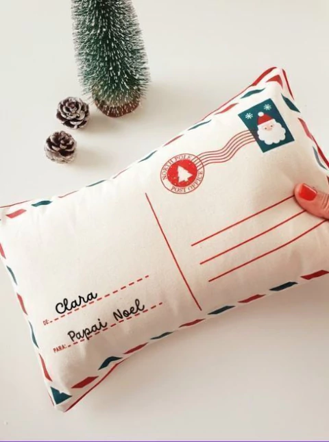 Almofada natalina - carta para o Papai Noel - comprar online