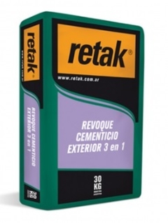 Revoque cementicio Retak exterior 3 en 1 x 30Kg