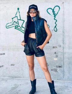 Imagen de Short ATI Simil-Cuero Negro