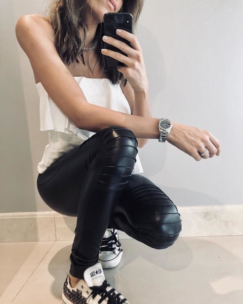 Calza RIDDER Simil Cuero Negra