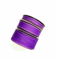 Fita Pespontada Sinimbu Roxo (10 mm - 22mm - 38mm) - (10 metros) ou (Kit com 2 metros de cada)
