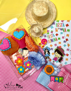 39 Adoro Box - Arraiá Pink, Azul e Laranja (Festa Junina) - 1 Unidade