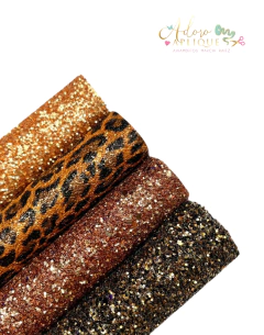 112 Kit Lonitas Outono Onça com Flocada (12x33cm) - 4 Pedaços - comprar online