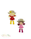 Aplique Acrílico Duplo Corpinho Menina Caipira - 2 unidades