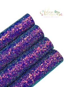 Lonita Flocada 3D Roxo com Azul Boreal (24x67 cm) - 1 Unidade