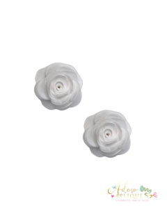Aplique de Tecido Flor Branco - 2 unidades