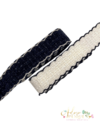 Fita Sanding Tweed Lãnzinha com Borda Babadinho de Crochê Preto ou Branco (38mm) - 2 metros