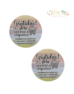 Adesivo Redondo Candy Gratidão - 25 UNIDADES - comprar online