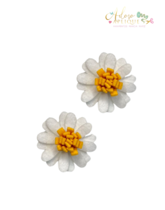 Aplique de Tecido Flor Margarida de Feltro com Miolo - 2 unidades - comprar online