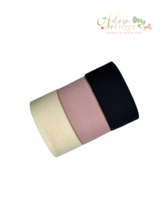 Fita Tricozinho Creme, Rose ou Preto - 2 metros