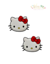 Aplique Emborrachado Hello Kitty Laço Vermelho - 2 unidades
