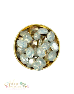 Aplique Pedra de Vidro Oval Off Boreal (10mm) - 10 unidades