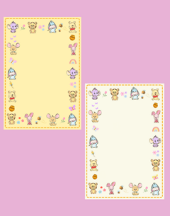 Kit Cartelas Fundo de Caixa Ursinho Pooh Amarela 230g (15,5x11cm) - 2 Unidades