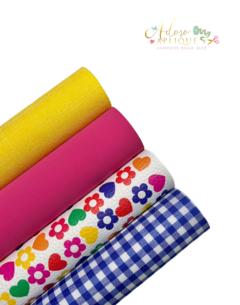 115 Kit Lonitas Junina Florzinha com Xadrez (12x33cm) - 4 Pedaços