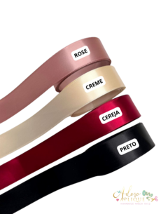 Fita Importada de Cetim Ribbon Preto, Rose, Cereja ou Pérola (22 mm) - 5 metros - comprar online