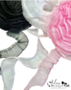 Fita de Organza Franzidinha Preto, Branco ou Rosa (30 mm) - 2 metros ou kit