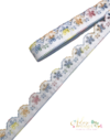 Fita Passamanaria Bordada Branca Flor com Babado (13 mm) - 2 metros