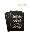 Cartão de Agradecimento Personalizado Preto (10,5 x 7,5cm) - 20 UNIDADES