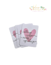 Cartão de Agradecimento Personalizado Coração Rosa BB (7,2 x 5,5cm) - 20 UNIDADES