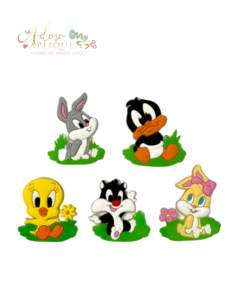Kit Apliques Emborrachados Looney Tunnes Baby - 5 unidades (1 de cada personagem)