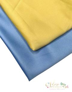 Tecido Prada Acetinado Amarelo BB e Azul BB - (38x100cm)