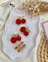 Cartela de Piranhas Acrílica Cerejinha com Glitter Vermelha - 1 Cartela (2 unidades)