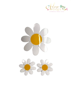 Aplique Acrílico Margarida - (2 unidades P ou 1 unidade G curvado)