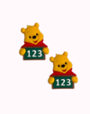 Apliques Emborrachado Ursinho Pooh 123 Escolar - 2 unidades