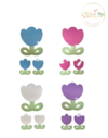 Kit Aplique Acrílico Tulipas - (2 unidades P e 1 unidade G curvado)