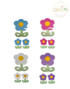 Kit Aplique Acrílico Flores - (2 unidades P e 1 unidade G curvado)