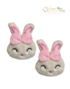 Aplique de Pelúcia Coelho com Orelha Rosa e Lacinho - 2 unidades - comprar online