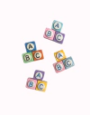 Aplique de Resina Cubo ABC Colorido - 5 unidades mix