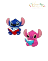 Apliques Emborrachado Stitch e Angel com Caderno Escolar - 2 unidades - comprar online