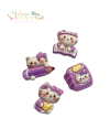 Aplique de Resina Hello Kitty Escolar Lilás - 4 unidades mix