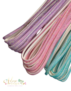 Cordão Meia Cana de Strass Candy Color (6mm) - 1 metro na internet
