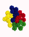 Kit Aplique Pompom Poliester Cores Escolar (2,5 cm) - 12 unidades Mix