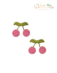 Aplique de Cerejinha Rosa Bordada - 4 unidades - comprar online