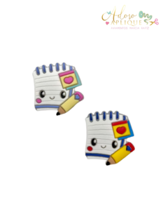 Apliques Emborrachado Caderno Candy ou Colorido Escolar - 2 unidades - comprar online