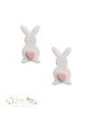 Aplique Acrílico Duplo Coelho Branco com Coração - 2 unidades - comprar online