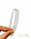 Tiara Arco Transparente de Acrílico com Confete (15mm) - 2 unidades - comprar online