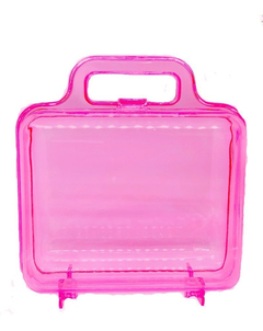 Maletinha de Acrílico Lilás, Transparente ou Rosa - 1 unidade