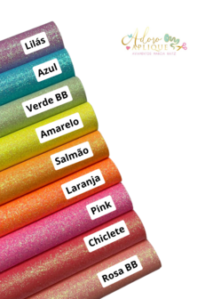 Lonita de Glitter Boreal Colorida (24x67 cm) - 1 Unidade - Adoro Aplique