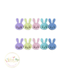Aplique Pastilha para Hair Clip Acrílico Duplo Coelhinhos Candy com Glitter - 2 unidades