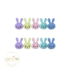 Aplique Pastilha para Hair Clip Acrílico Duplo Coelhinhos Candy com Glitter - 2 unidades