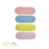 Aplique Pastilha para Clip Acrílico Oval Candy com Glitter ou Xadrez - 2 unidades