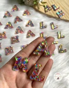Aplique de Resina - Letras 3D Colorida - 1 unidade
