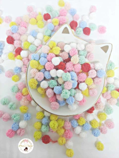 Aplique Micro Pompom Renda Mix (10 mm) - 35 unidades